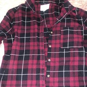 Maroon plaid flannel